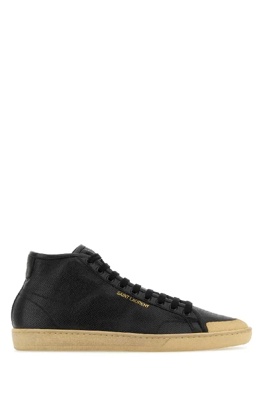 Athletic shoes with arch support for flat feet -SAINT LAURENT Classic Leather Court Sneakers for Men