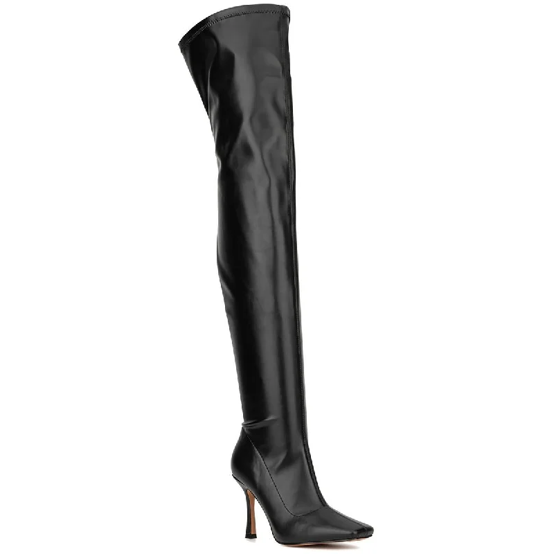 Heavy-duty boots for welding-NYC Womens NATALIA Manmade Faux Leather Over-The-Knee Boots