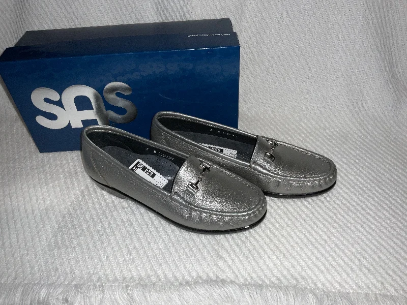 flats for brides-Shoes Flats By Sas In Silver, Size: 8