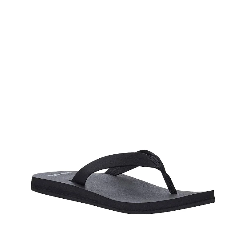 Trendy sandals for summer festivals-Women's Shoes Sanuk ASHLAND SOFT TOP Vegan Flip Flop Sandals 1124159 BLACK