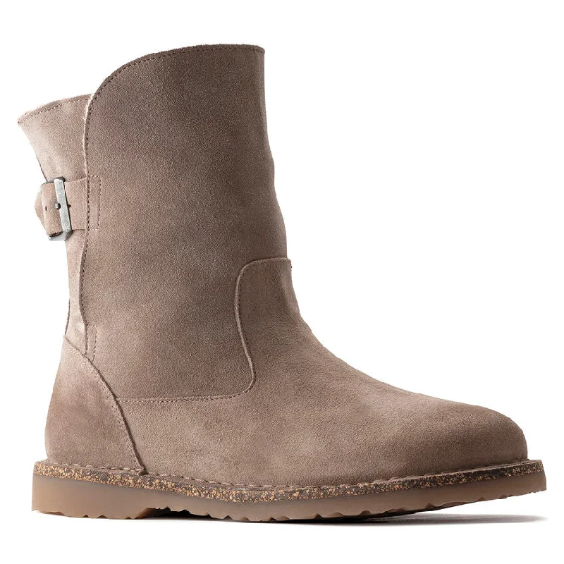 Heavy-duty boots for tough tasks-Birkenstock Uppsala Shearling Suede Gray Taupe Boot Women's