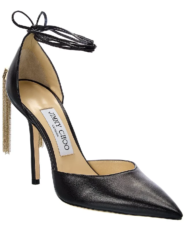 High heels for elegant night dinners -high heels with ankle strap-Jimmy Choo Eris 100 Leather Pump