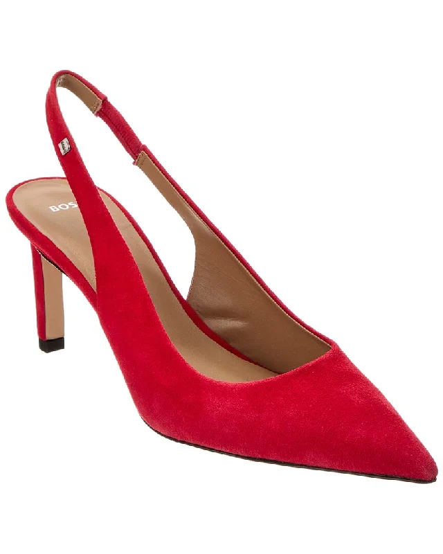 High heels for indoor evening parties -high heels for a versatile style-Hugo Boss Janet Suede Slingback Pump