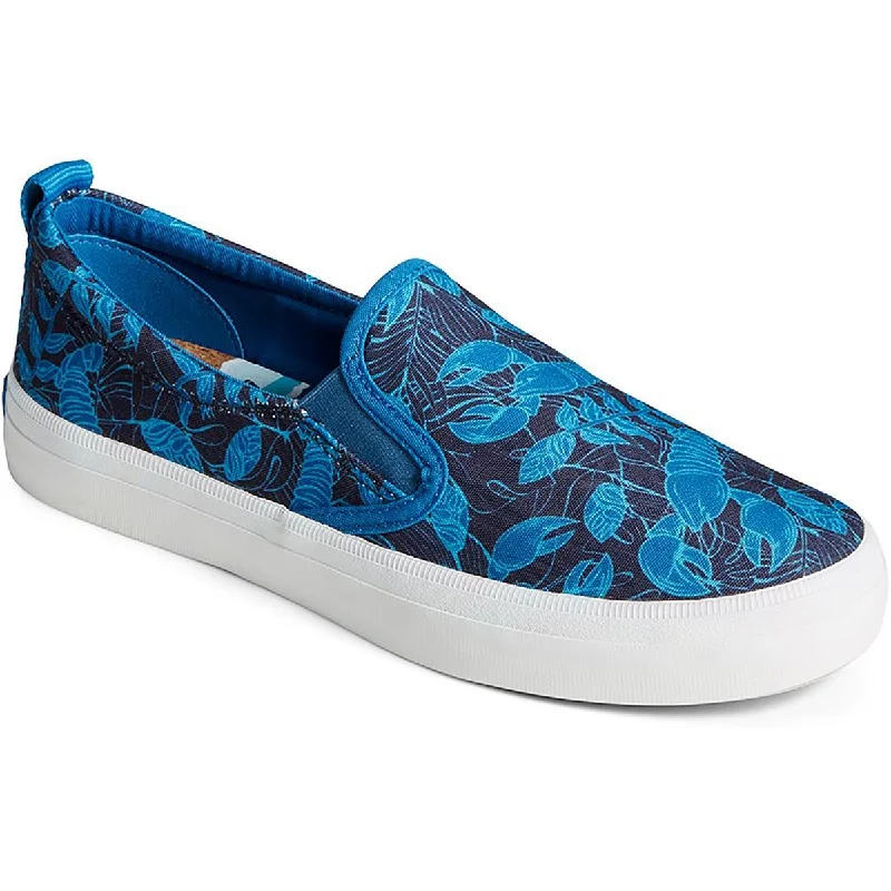 Athletic shoes for long-distance comfort -Sperry Womens Crest Canvas Lobster Print Slip-On Sneakers