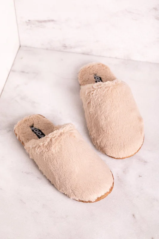 flair slippers comfy-At Home Natural Beige Slippers