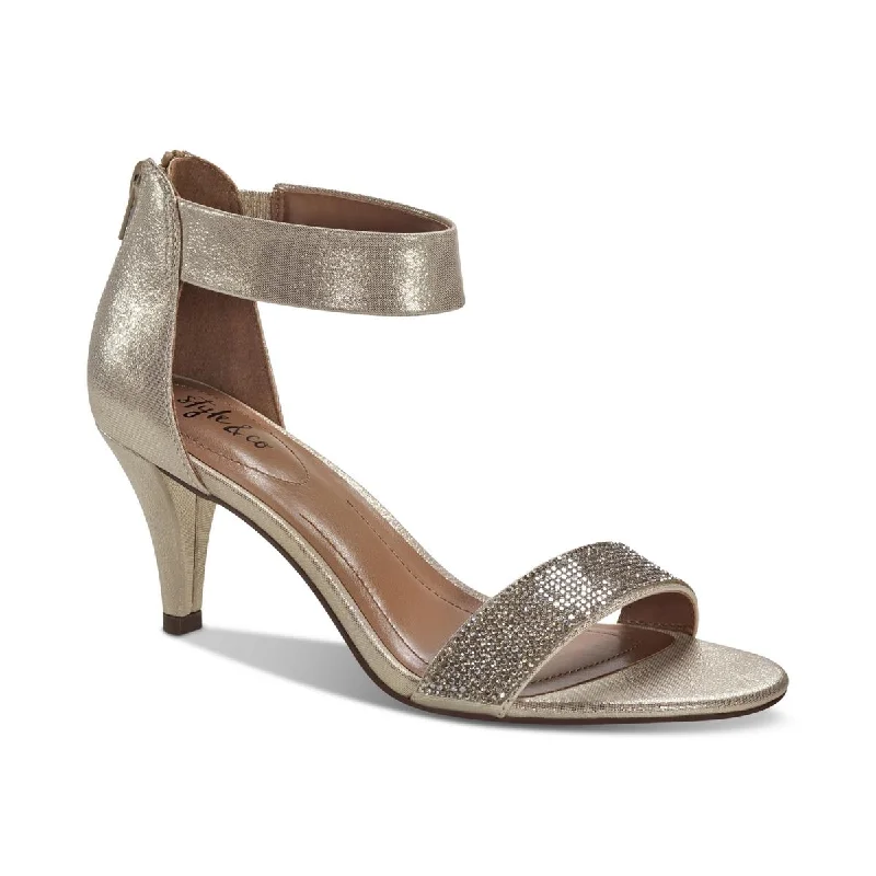 High heels for outdoor night strolls -high heels with modern design-Style & Co. Womens Phillyis Metallic Embellished Pumps