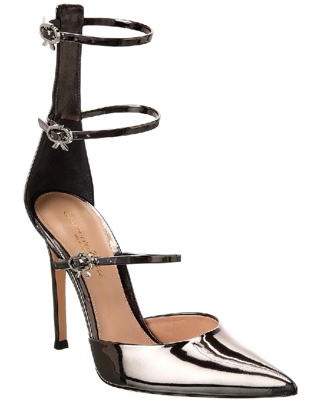 High heels for women with heel comfort -high heels with gold accents-Gianvito Rossi Leather Pump