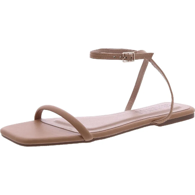 Breathable sandals for warm climates-Journee Collection Womens Faux Leather Adjustable Flatform Sandals