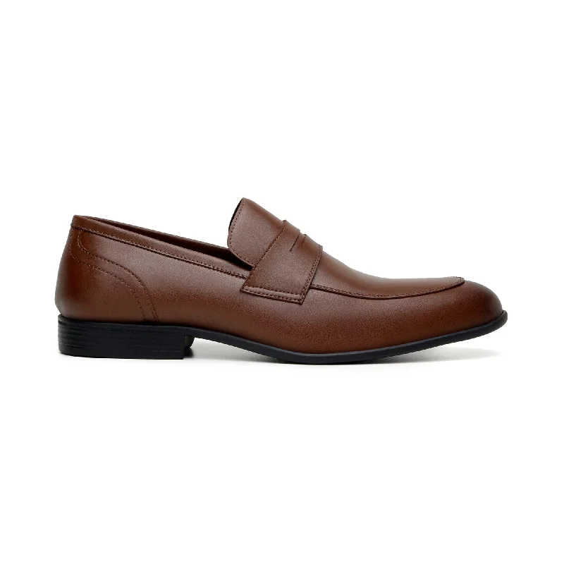 Loafers for outdoor fun -'Jean-Luc' men's classic loafer in vegan leather by Zette Shoes - cognac