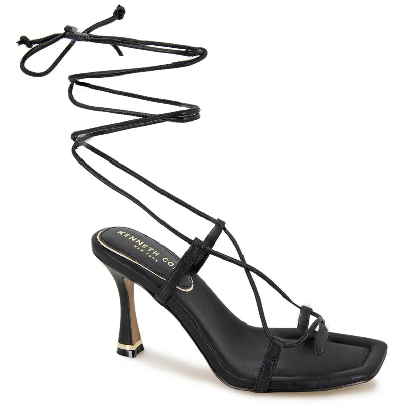 Best sandals for arch relief-Kenneth Cole New York Womens Belinda Leather Tie-Up Strappy Sandals