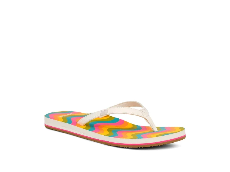 Affordable sandals for summer sales-Women's Shoes Sanuk YOGA JOY RAINBOW Flip Flop Toe Post Sandals 1159270 RAINBOW