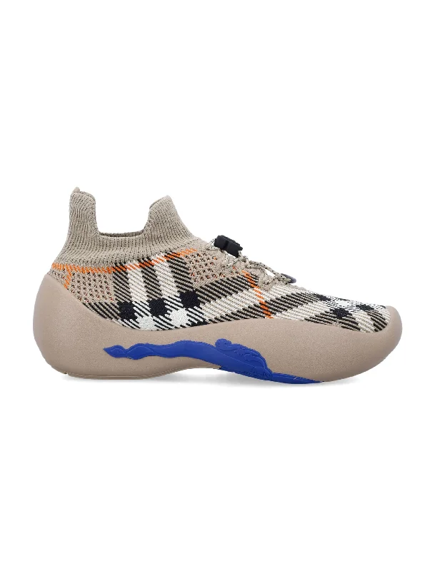 Athletic shoes with durable comfort -BURBERRY Women's Check Knit Neptune Sneakers