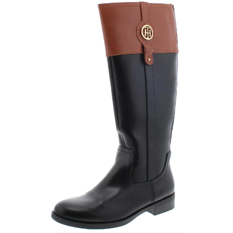 Best boots for icy weather-Tommy Hilfiger Womens Imina 3 Faux Leather Knee-High Riding Boots