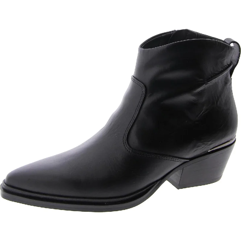 Slip-on work boots for convenience-Sarto Franco Sarto Womens Blake Leather Block Heel Cowboy, Western Boots