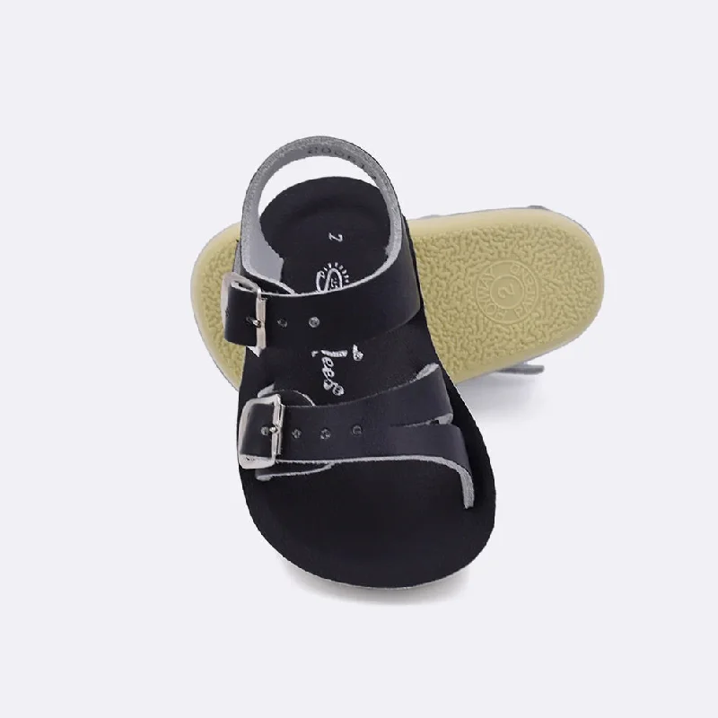 Durable sandals for sandy strolls-Black Surfer Sandals