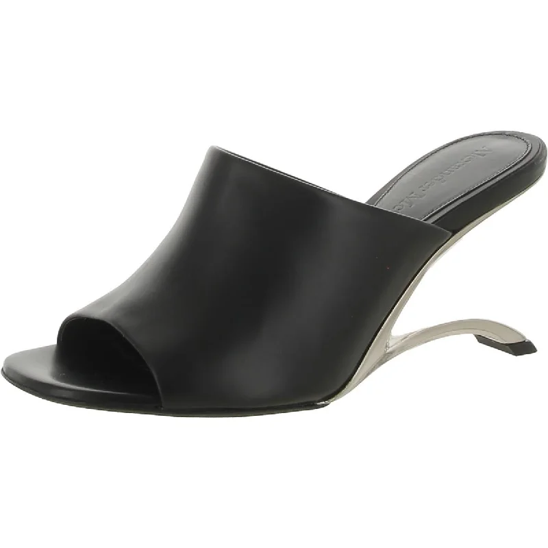 Breathable sandals for hot nights-Alexander McQueen Womens Leather Mules