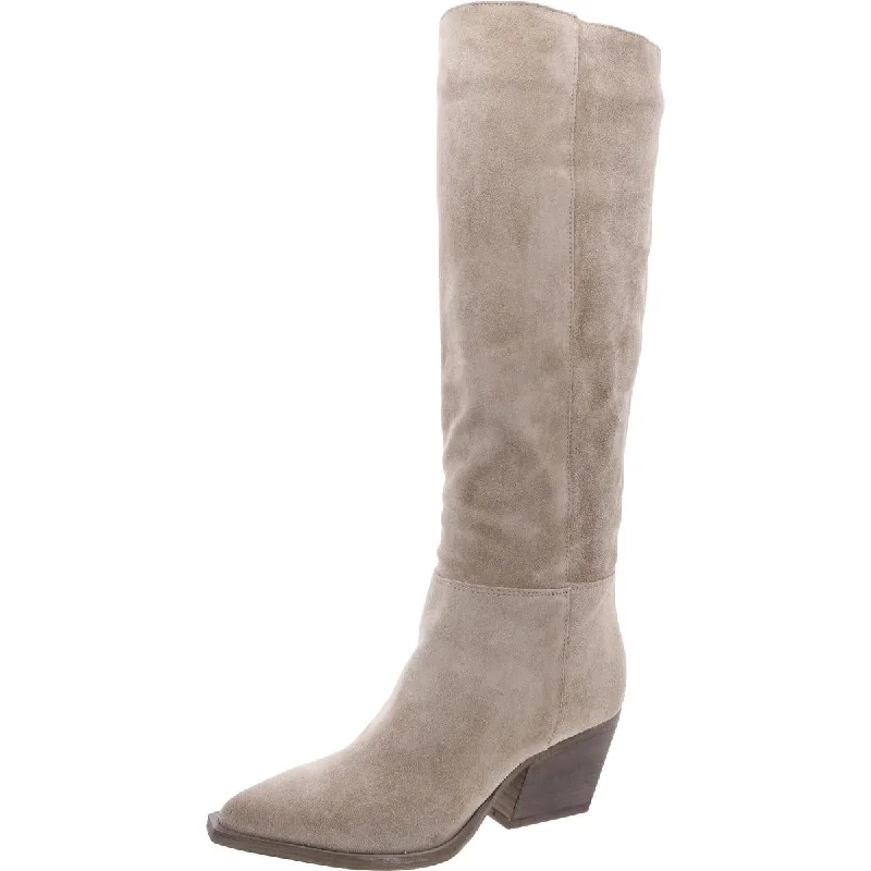 Rugged boots for mountain biking-Steve Madden Womens Devina Suede Pull On Knee-High Boots