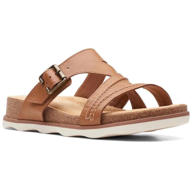 Comfortable sandals for long wear-Clarks Womens Brynn Hope Leather Buckle Slide Sandals