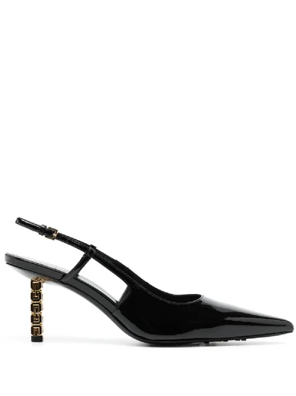 High heels with bold comfort -high heels with simple yet elegant design-GIVENCHY Sleek and Sophisticated Patent Leather Slingback Pumps