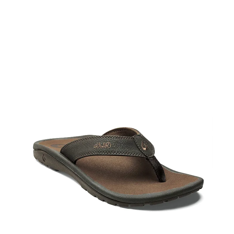 Soft sandals for warm climates-OluKai Ohana Men's Beach Sandals Dark Java/Ray