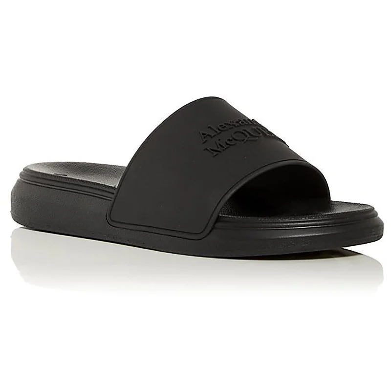 Comfortable sandals for foot health-Alexander McQueen Womens Slide On Flat Slide Sandals