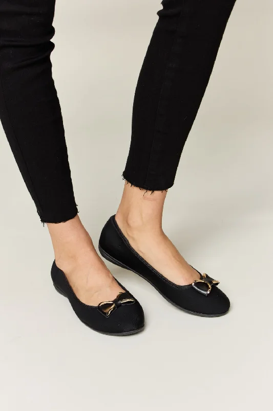 Loafers for soggy weather -Forever Link Metal Buckle Flat Loafers