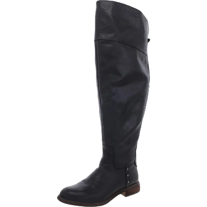 Insulated work boots for winter-Franco Sarto Womens Haleen Leather Knee-High Boots