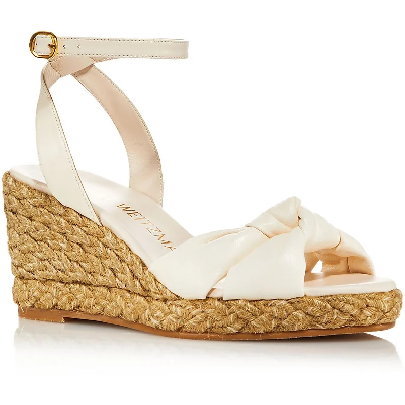 Durable sandals for sandy beaches-Stuart Weitzman Womens Padded Insole Ankle Strap Wedge Sandals