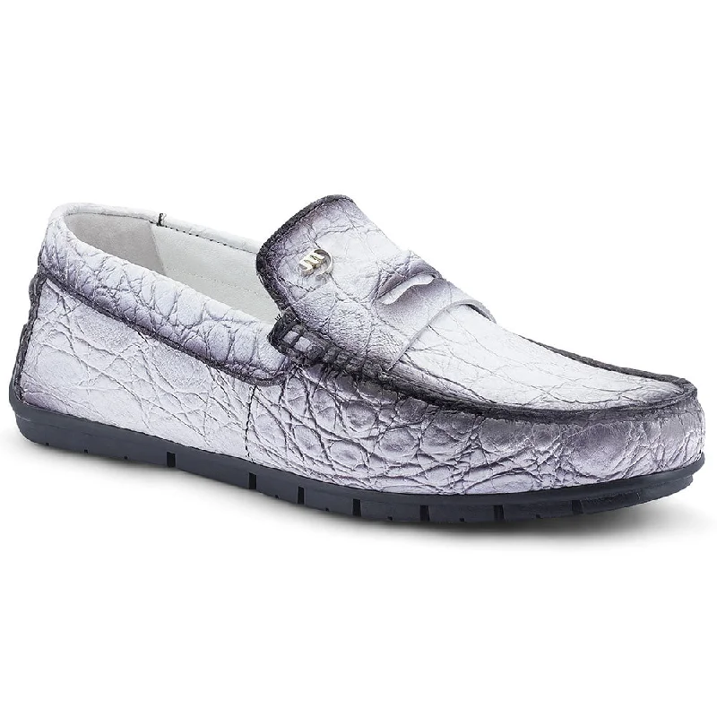 Classic loafers for preppy style -Mauri 3517/1 White / Black Alligator Sprinter Driving Loafers