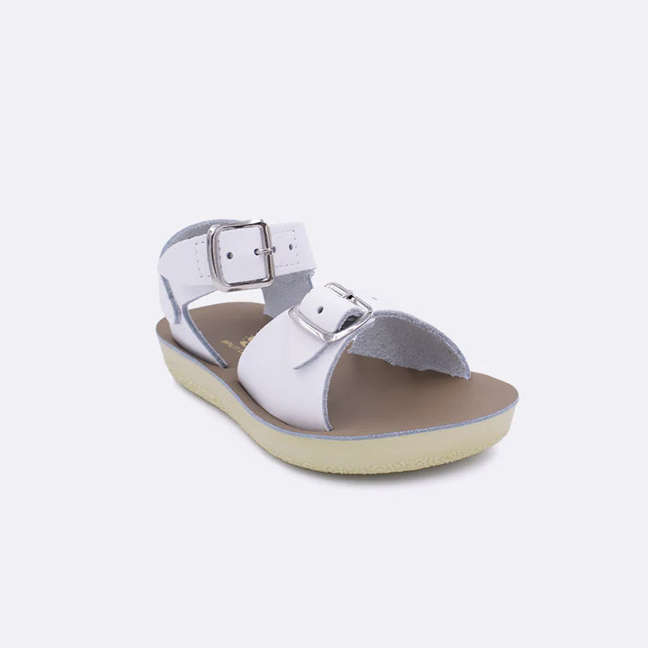 Breathable sandals for humid strolls-White Velcro Surfer Sandals