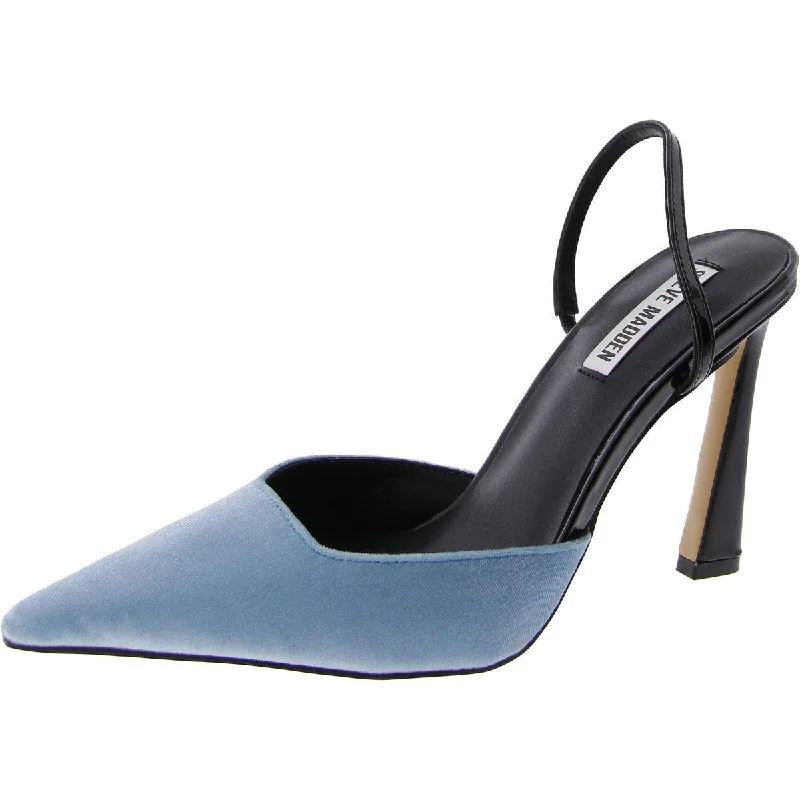 High heels with cushioned textures -fashionable high heels for casual look-Drew Womens Velvet Patent Leather Slingback Heels