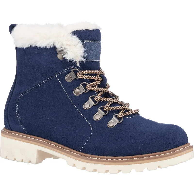 Rugged boots for off-road adventures-Tinsley Navy Lace-Up Bootie