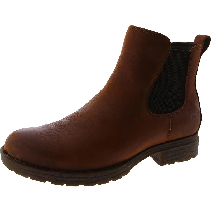 Insulated boots for cold hikes-Born Womens Cove Leather Pull On Chelsea Boots