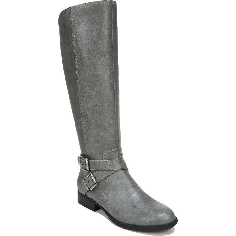 Waterproof boots for wet hikes-LifeStride Womens Xion Faux-Leather Riding Knee-High Boots