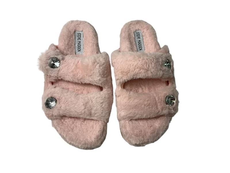 tailored slippers custom-Slippers By Steve Madden In Light Pink, Size: 7