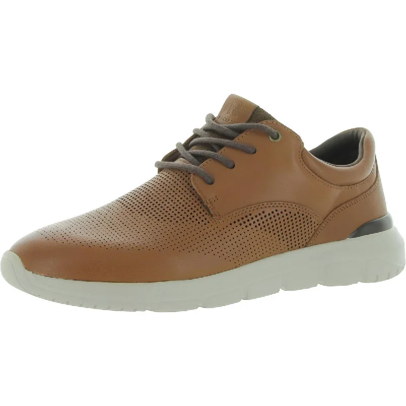 Athletic shoes with grippy outsoles -Rockport Mens Jaime Leather Lifestyle Casual And Fashion Sneakers