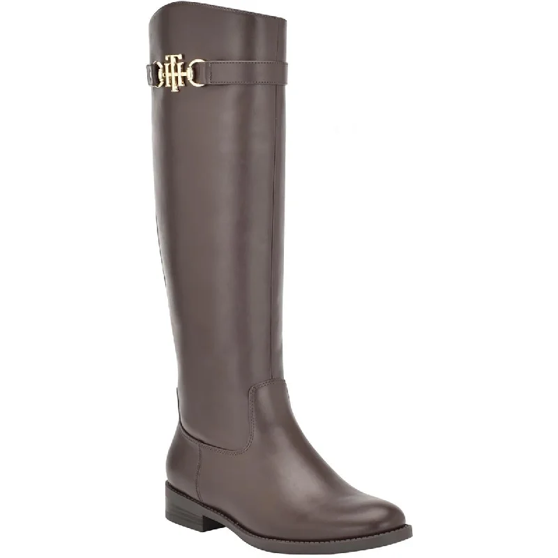 Slip-resistant boots for restaurant work-Tommy Hilfiger Womens Inezy Faux Leather Knee-High Boots