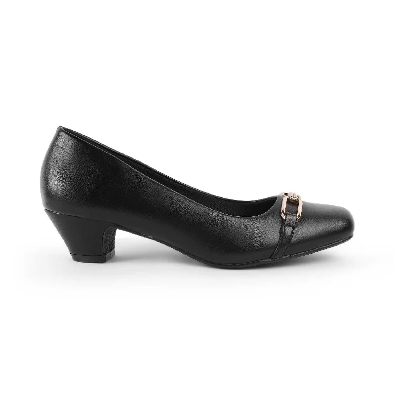 High heels for rainy night dinners -open-toe high heels-Tresmode Jovin Black Women's Dress Pumps