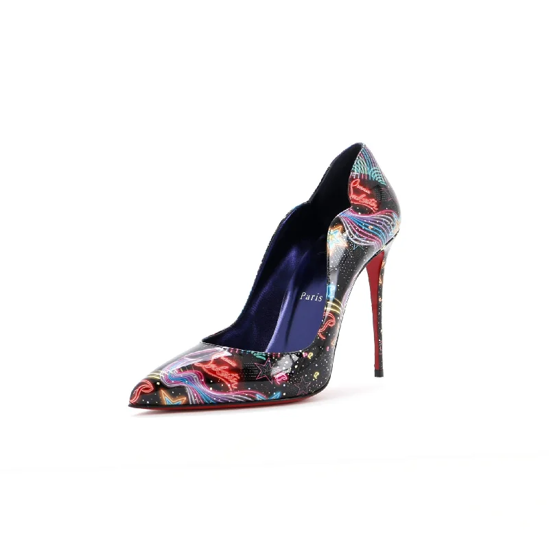 High heels with lightweight frames -comfortable high heels with platform-Women's Hot Chick Pumps Printed Patent 100