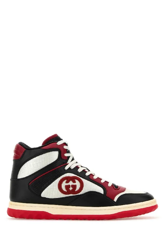 Athletic shoes for competitive track events -GUCCI Dynamic Leather and Fabric Sneakers for Men