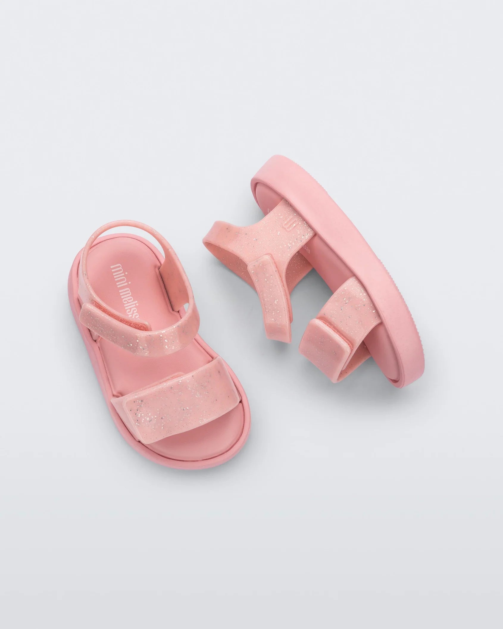 Cushioned sandals for heel support-Pink Glitter Jump Sandals