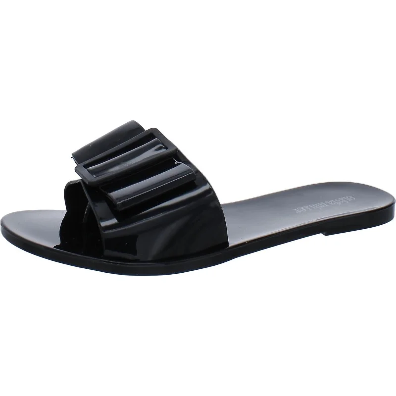 Lightweight sandals for short strolls-Olivia Miller Womens Orma Plastic Slip On Slide Sandals