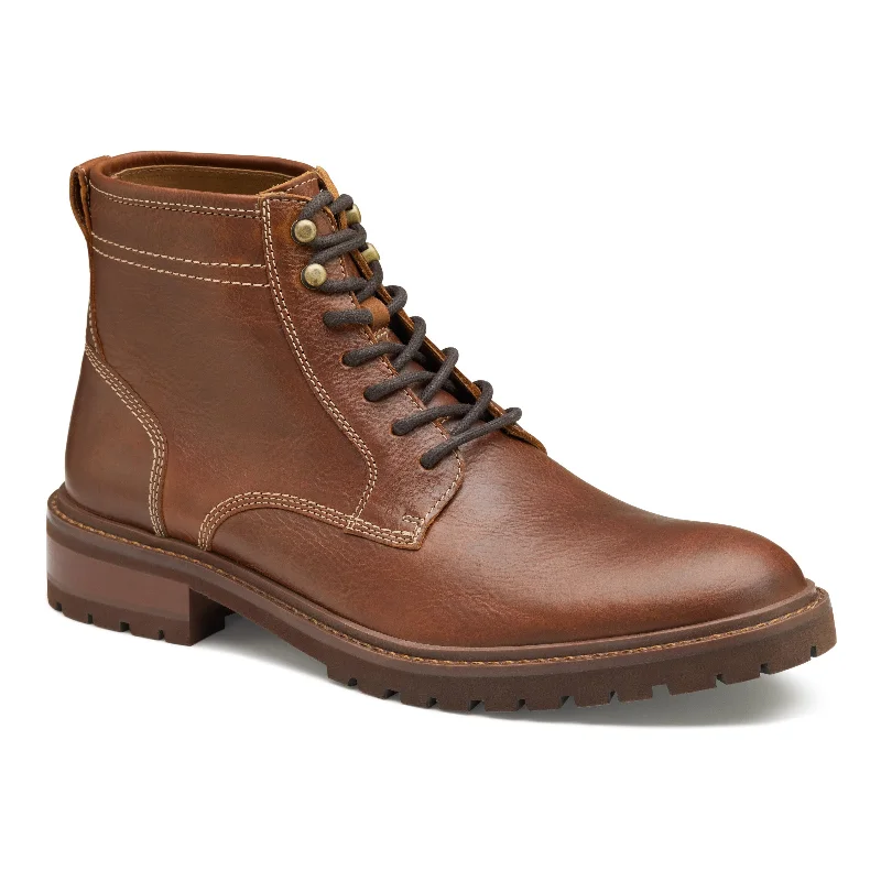 Vegan leather casual boots-Johnston & Murphy Barrett Plain Toe Boot Tan Men's