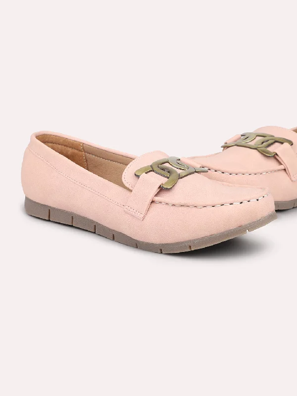 Loafers for rainy hikes -Women Peach Loafers