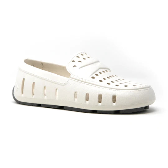 Premium loafers for executives -Floafers Prodigy White Grey Slip On