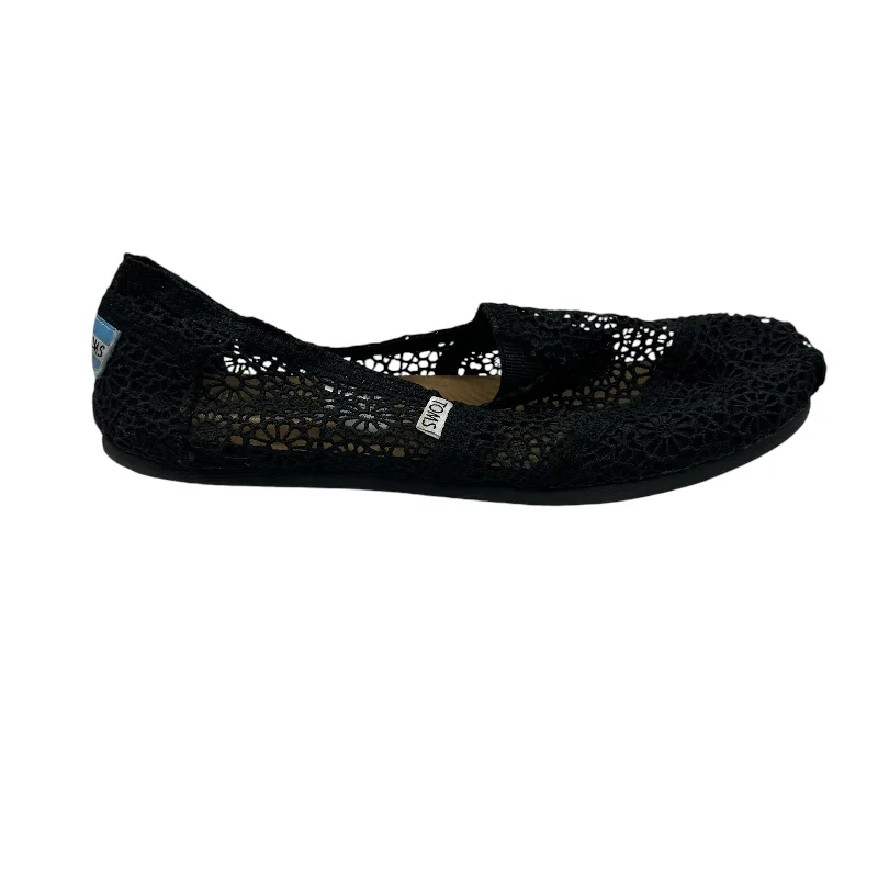 elegant black flats for women-Shoes Flats By Toms In Black, Size:10