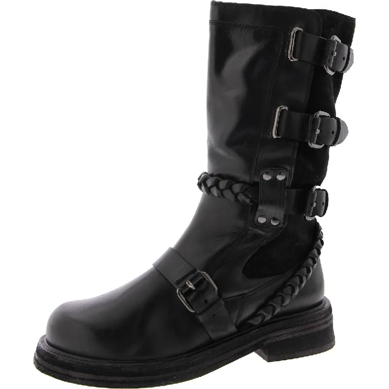 Heavy-duty boots for trail work-Free People Womens   Faux leather Round toe Mid-Calf Boots