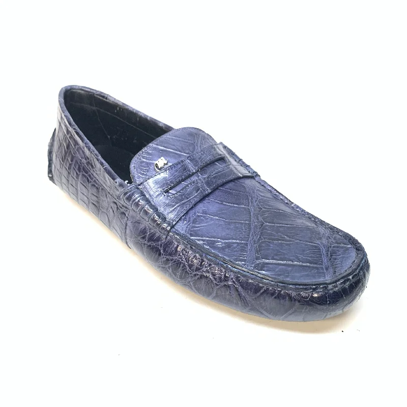 Women’s loafers with fringe -Mauri 3128 Wonder Blue Ercole Alligator Driving Loafers