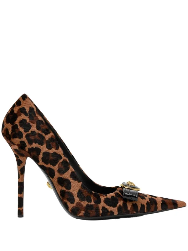 High heels for outdoor summer events -comfortable high heels with arch support-VERSACE Elevate Your Elegance: Women's Leather Pumps