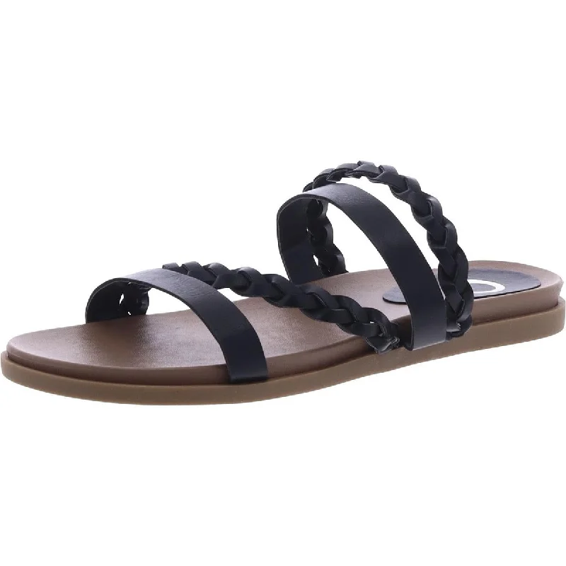 Trendy sandals for festival nights-Journee Collection Womens Faux Leather Braided Slide Sandals